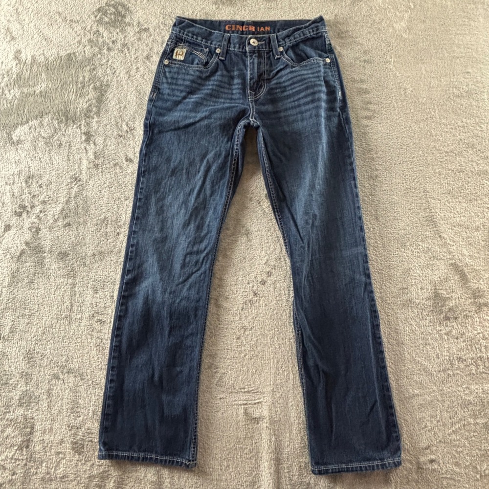 Cinch Ian Slim Bootcut Jeans Mens 29x32 Dark Wash Stretch Denim MB65436001